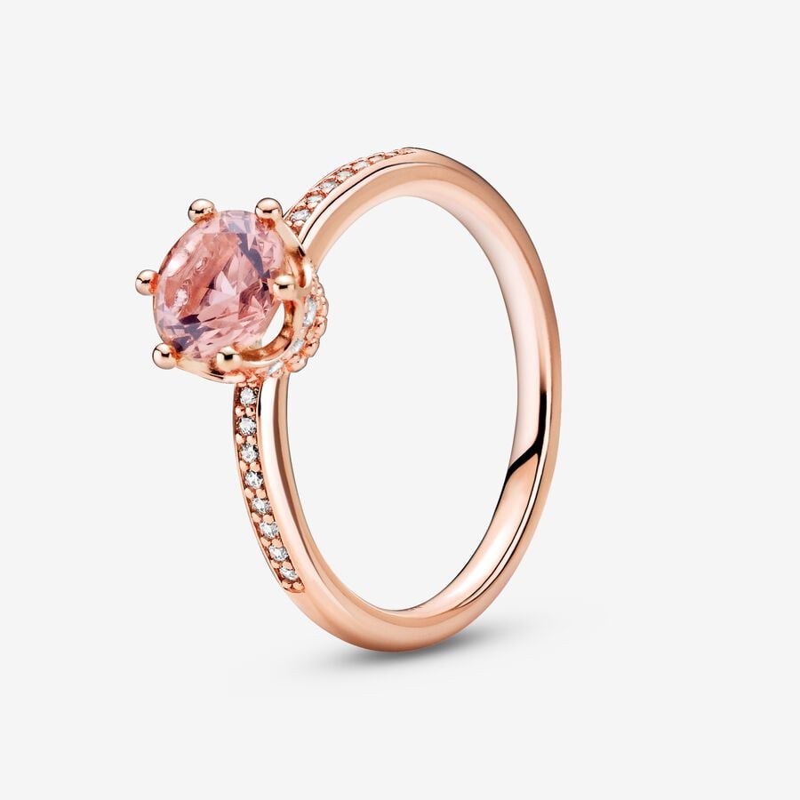 Pandora Pink Sparkling Crown Solitaire Ring