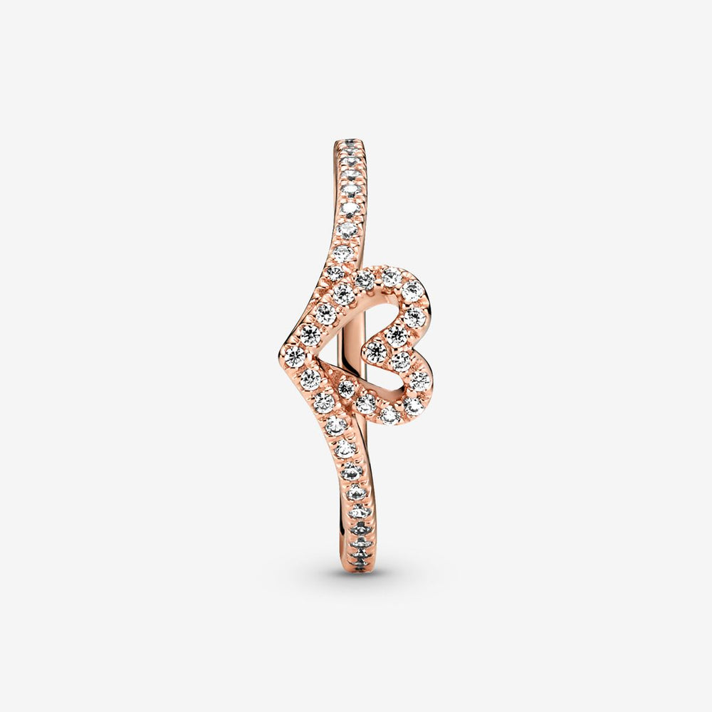 
                      
                        Pandora Sparkling Wishbone Heart Ring
                      
                    