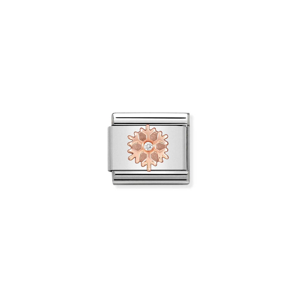 Nomination Classic Link with CZ Snowflake in Rose Gold Tone