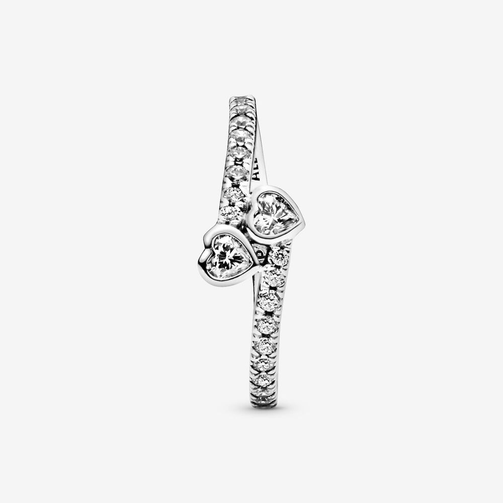 
                      
                        Pandora Two Sparkling Hearts Ring
                      
                    