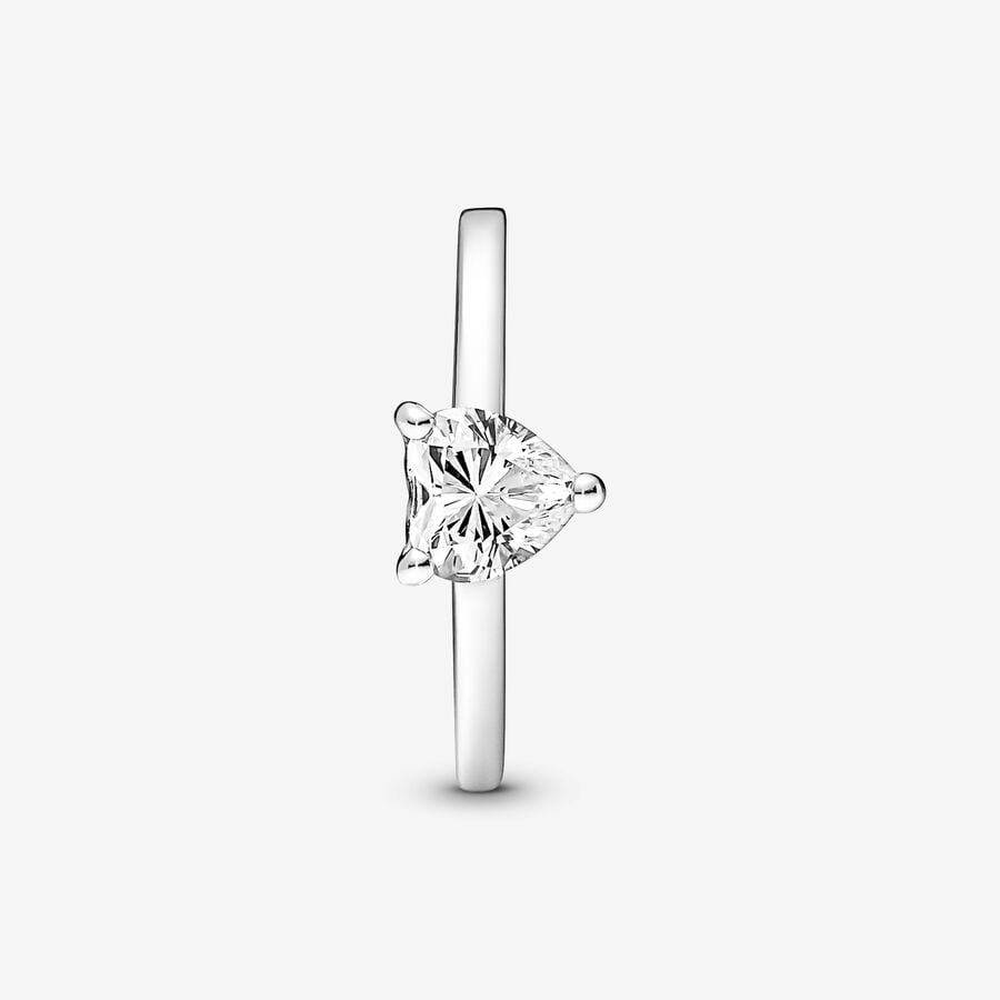 Pandora Sparkling Heart Solitaire Ring