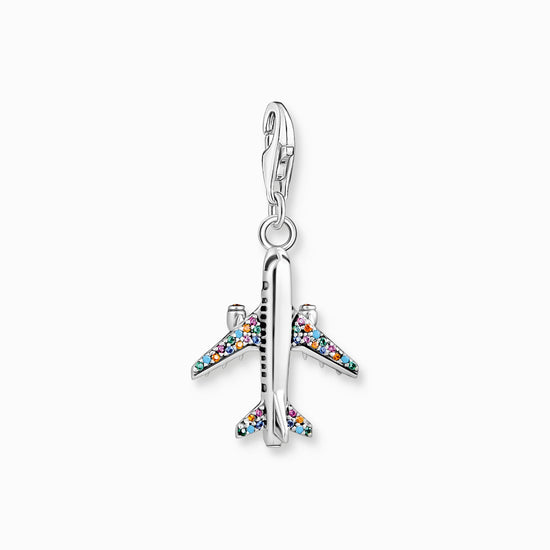 Load image into Gallery viewer, Thomas Sabo Charm pendant with colourful aeroplane silver
