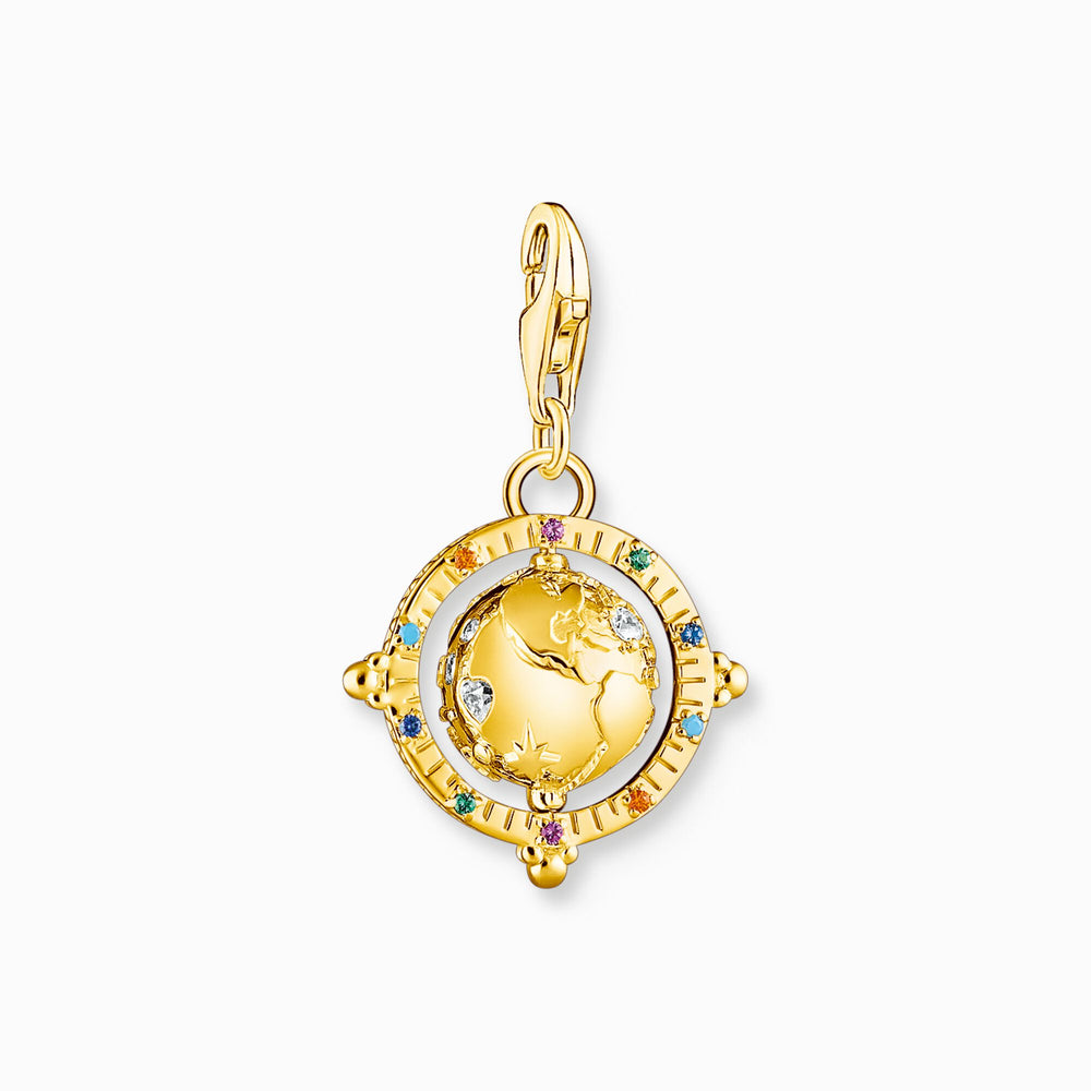 Thomas Sabo Colourful Globe Gold Plated Pendant Charm