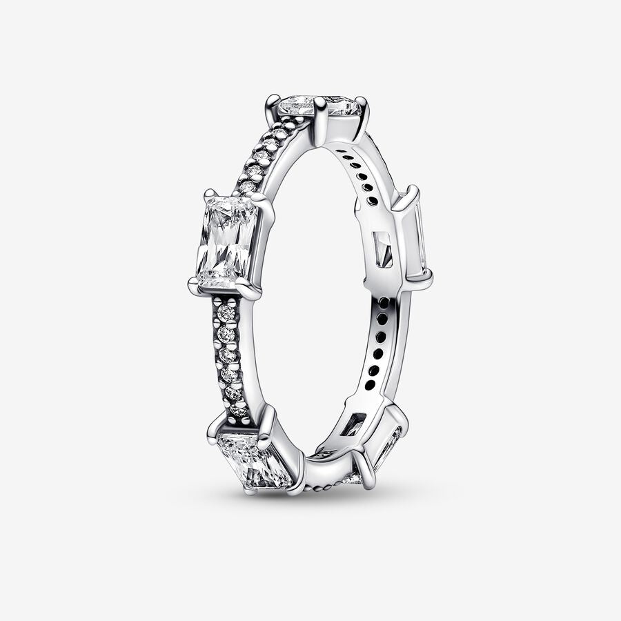 Pandora Rectangular Bars Sparkling Pavé Ring