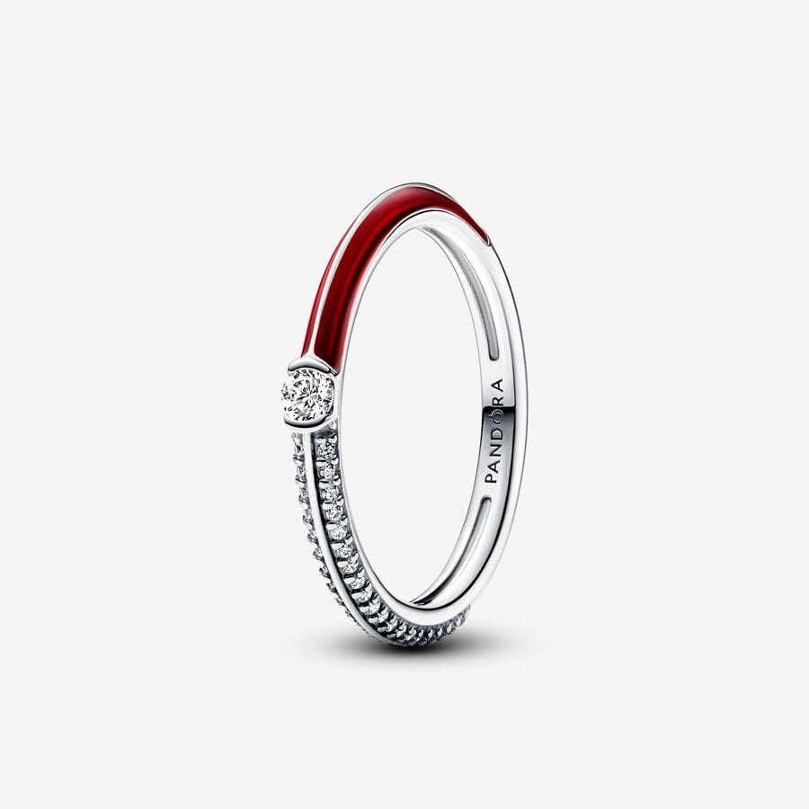 Pandora ME Pavé & Red Dual Ring