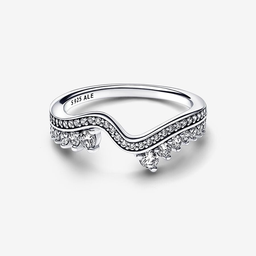 
                      
                        Pandora Sparkling Asymmetric Wave Ring
                      
                    