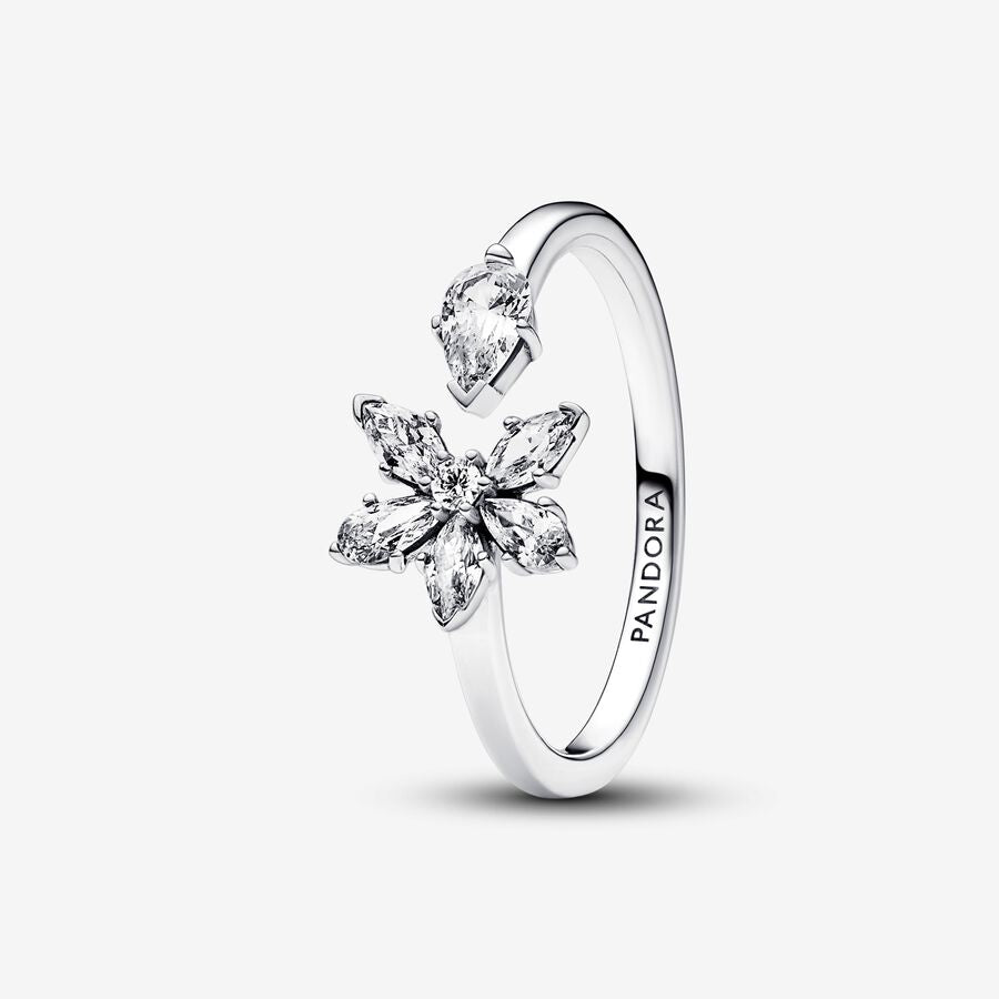 Pandora Sparkling Herbarium Cluster Open Ring