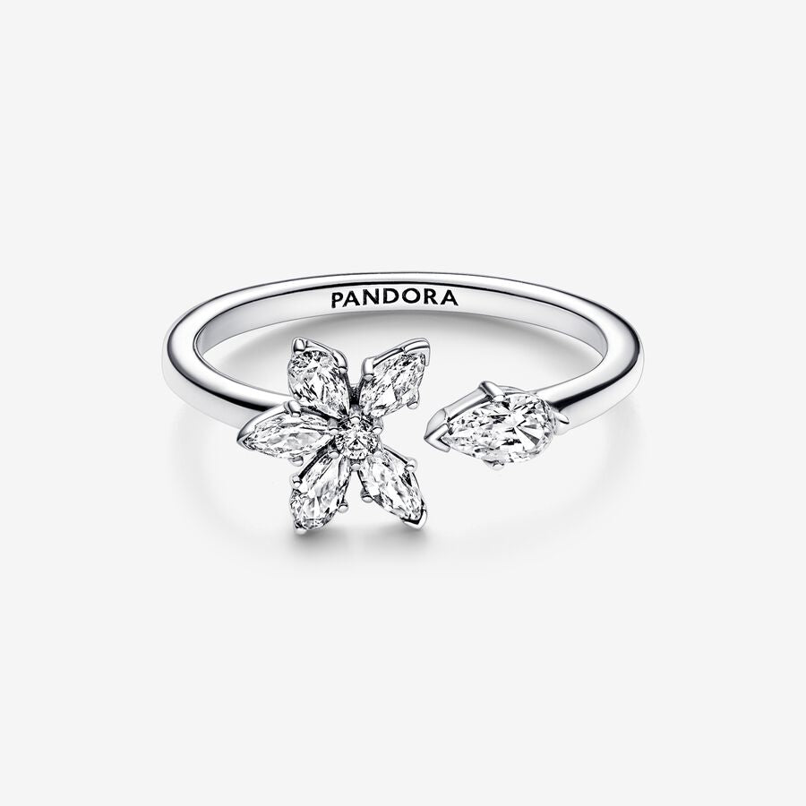 
                      
                        Pandora Sparkling Herbarium Cluster Open Ring
                      
                    