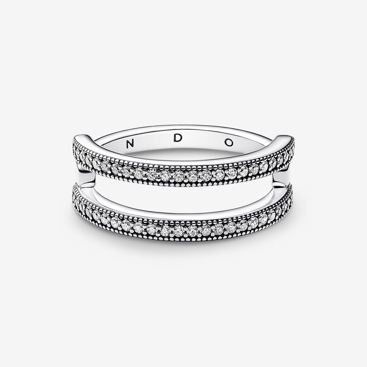Pandora Signature Logo & Pavé Double Band Ring – Coe & Co