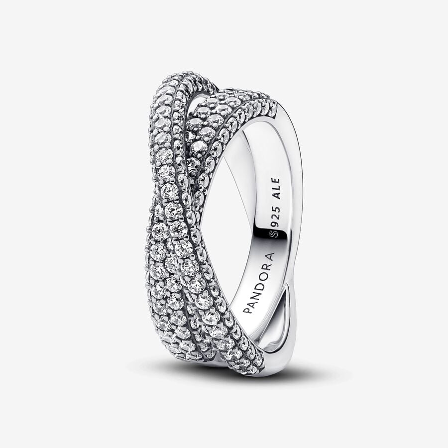 Pandora Timeless Pavé Crossover Dual Band Ring