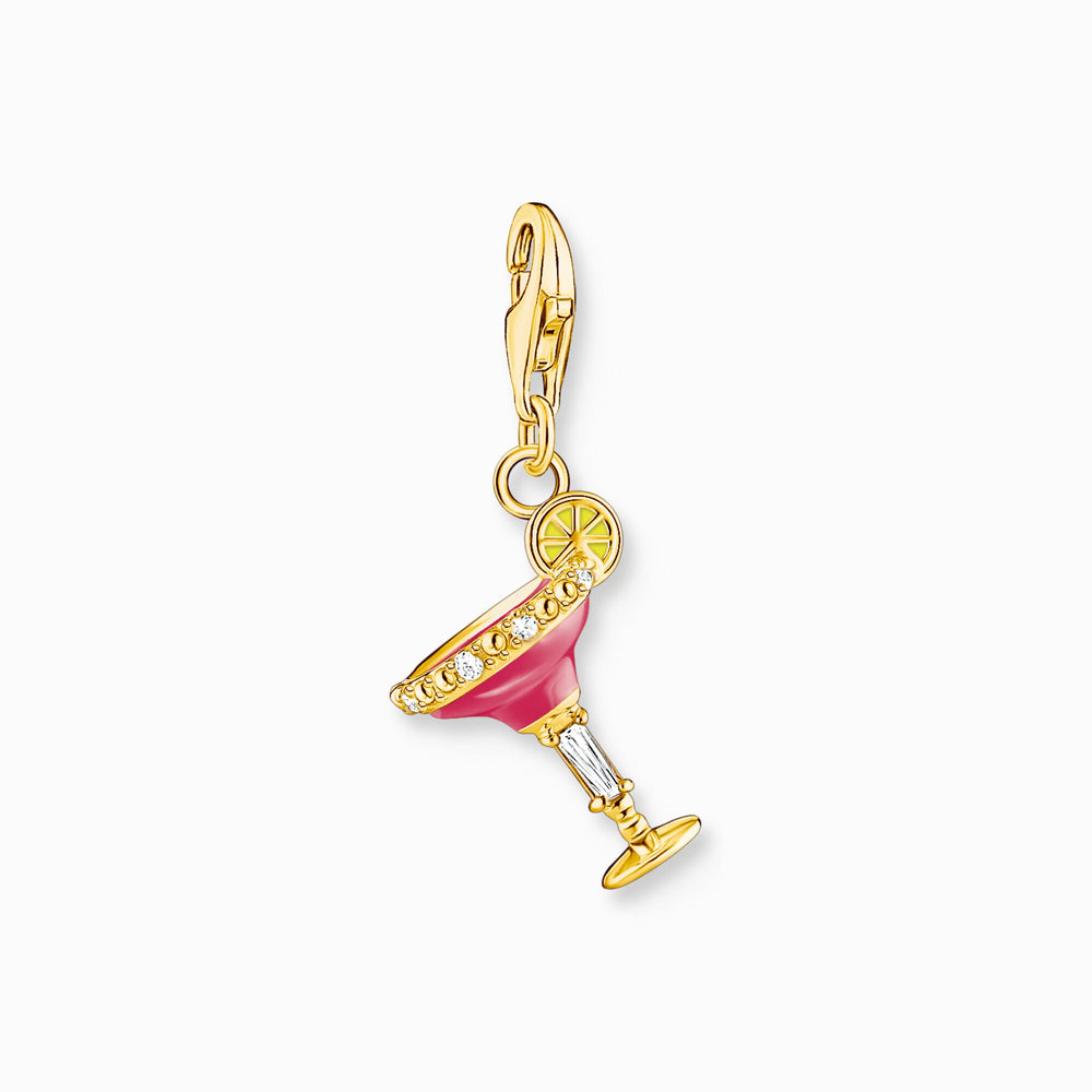 Thomas Sabo Charm pendant red cocktail glass gold plated