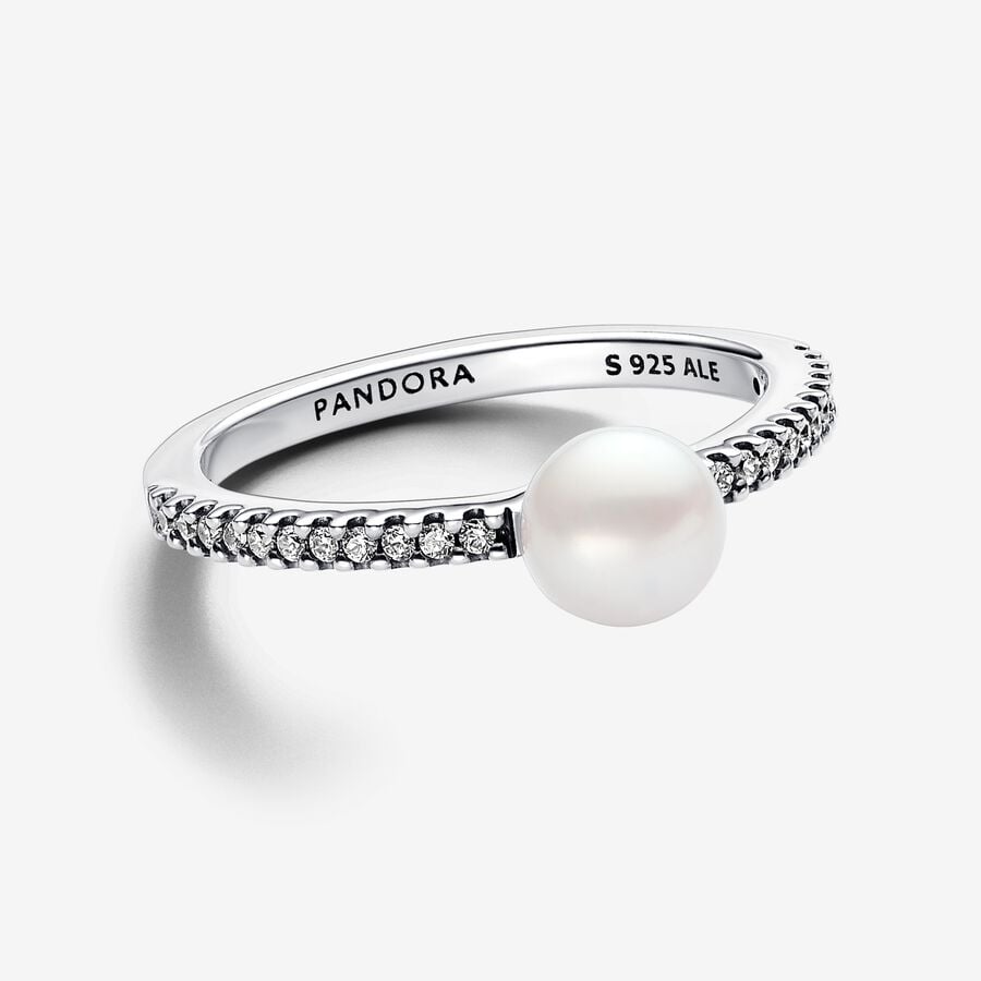 
                      
                        Pandora Treated Freshwater Cultured Pearl & Pavé Ring
                      
                    