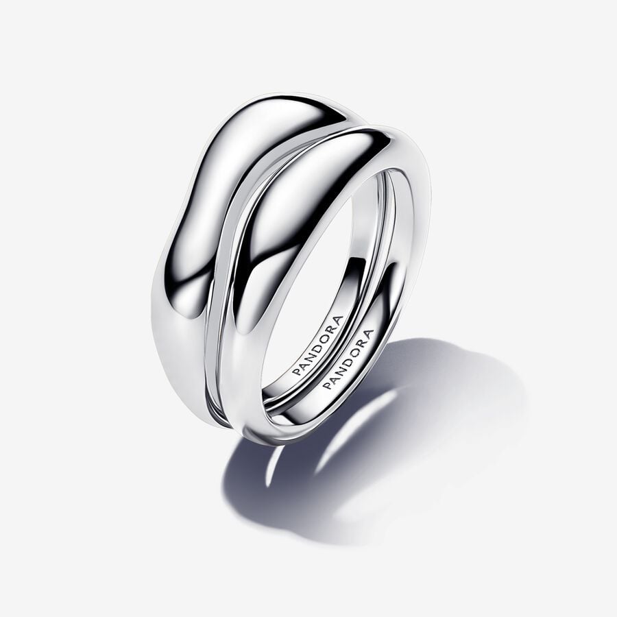 Pandora Essence Organically Shaped Stacking Rings