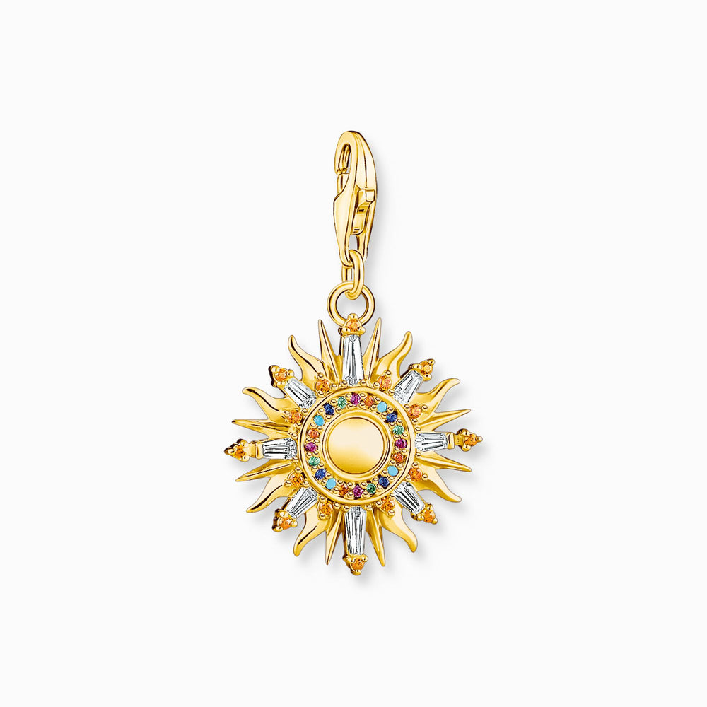 Thomas Sabo Charm pendant colourful sun gold plated