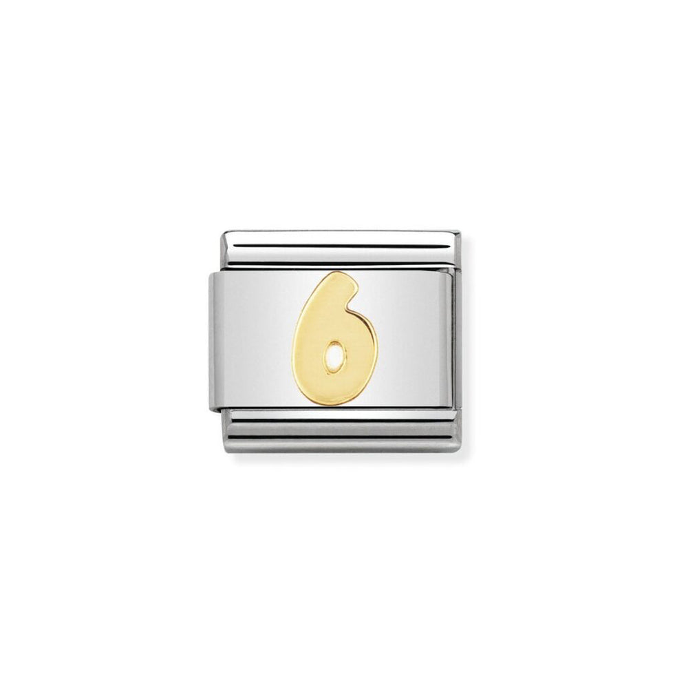 Nomination Classic Link with '6' in Yellow Gold Tone 030102/06