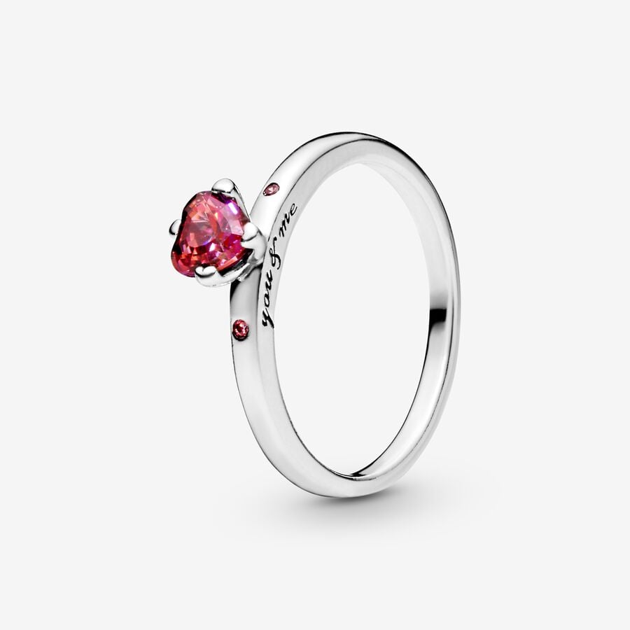 Pandora Sparkling Red Heart Ring