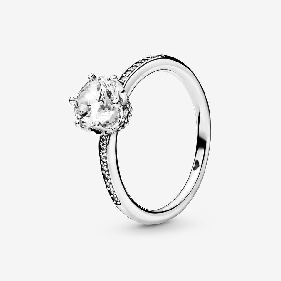 Pandora Clear Sparkling Crown Solitaire Ring