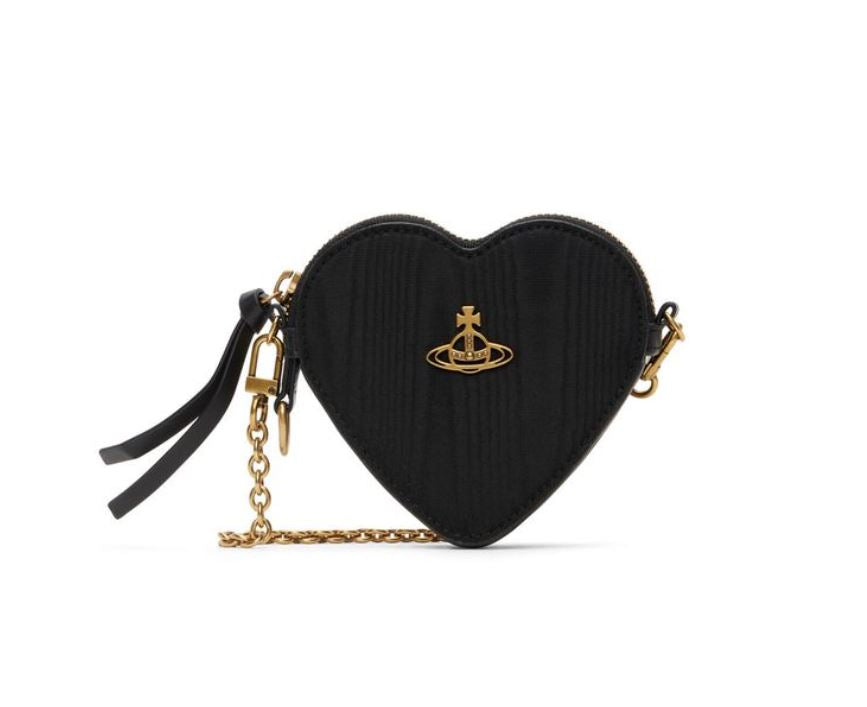 Vivienne Westwood Moire Heart Wristlet Black