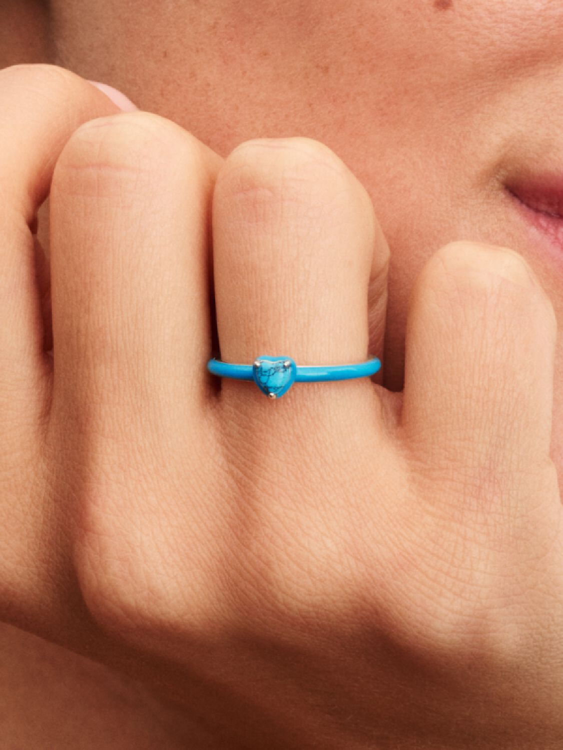 Pandora ME Turquoise-coloured Heart Stone Ring