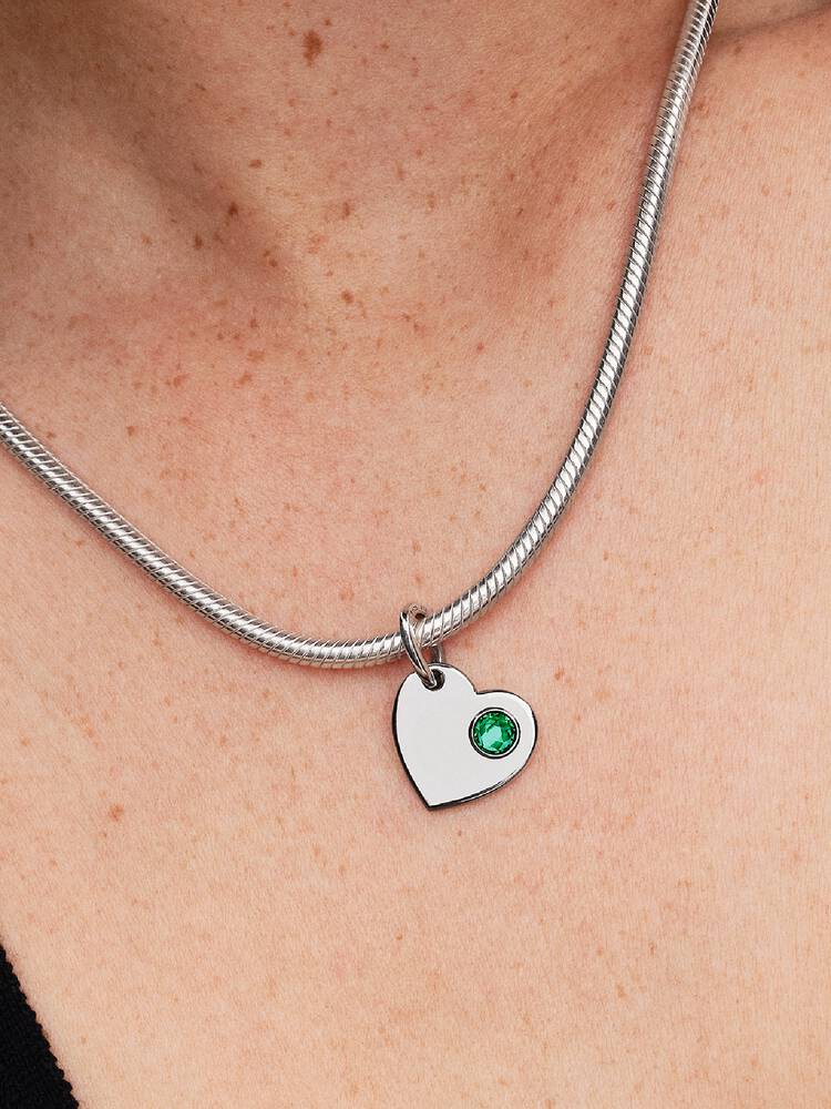 Pandora May Heart Green Stone Dangle Charm