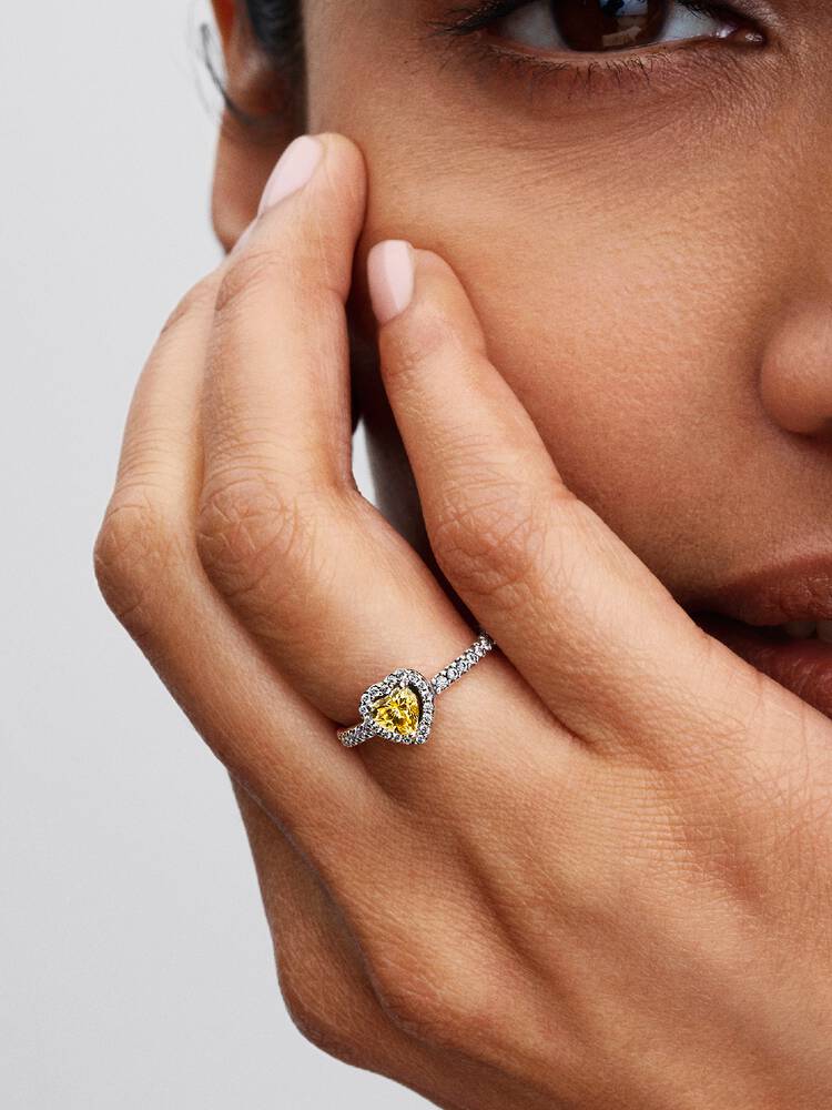 
                      
                        Pandora Sparkling Elevated Heart Ring
                      
                    