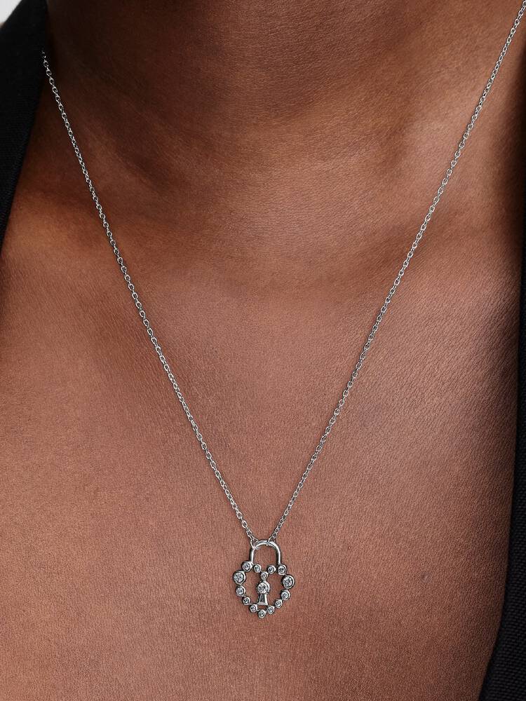 Pandora Sparkling Heart Padlock Pendant Necklace