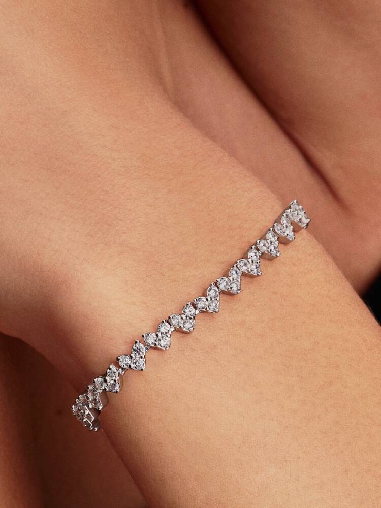 Pandora Triple Stone Heart Bracelet