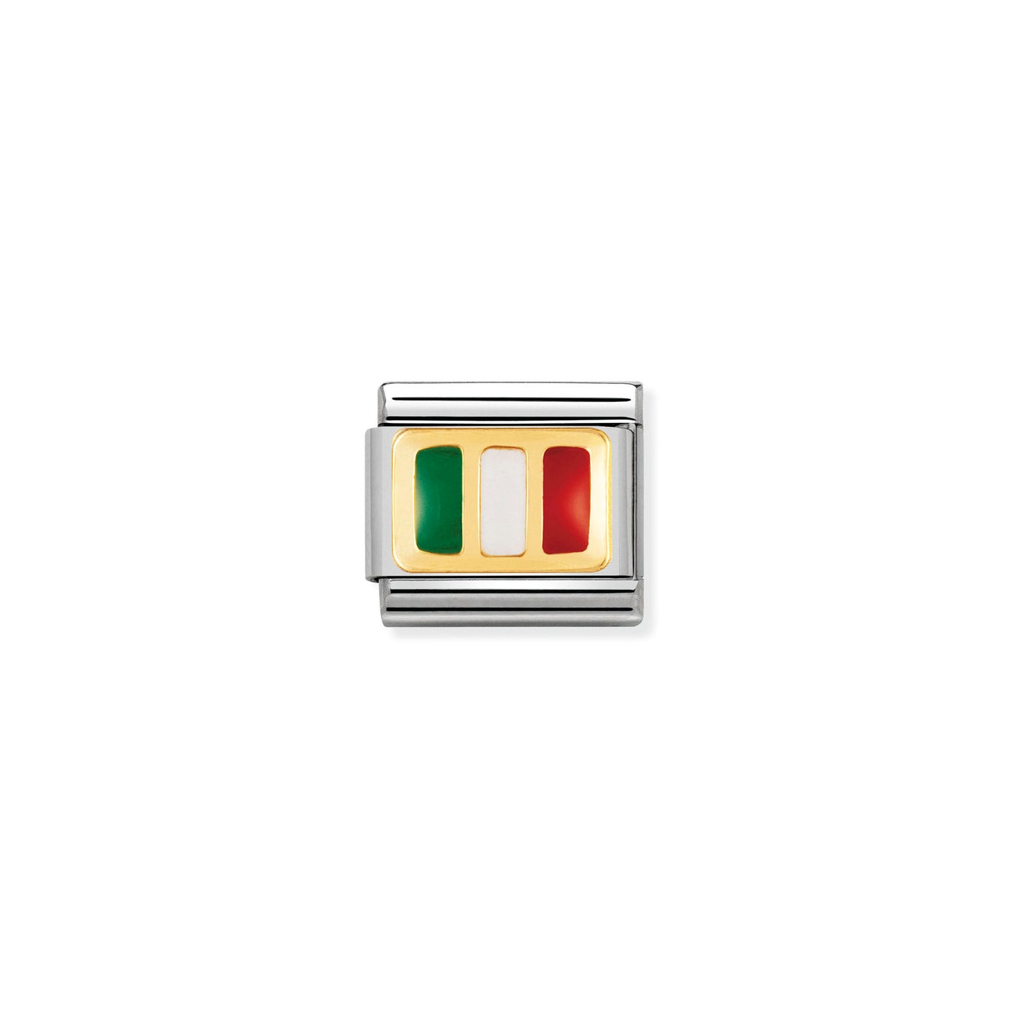 Nomination Classic Link with Enamel Italy Flag in Yellow Gold Tone