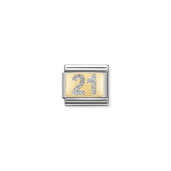 Nomination Classic Link Number 21 with Glitter
