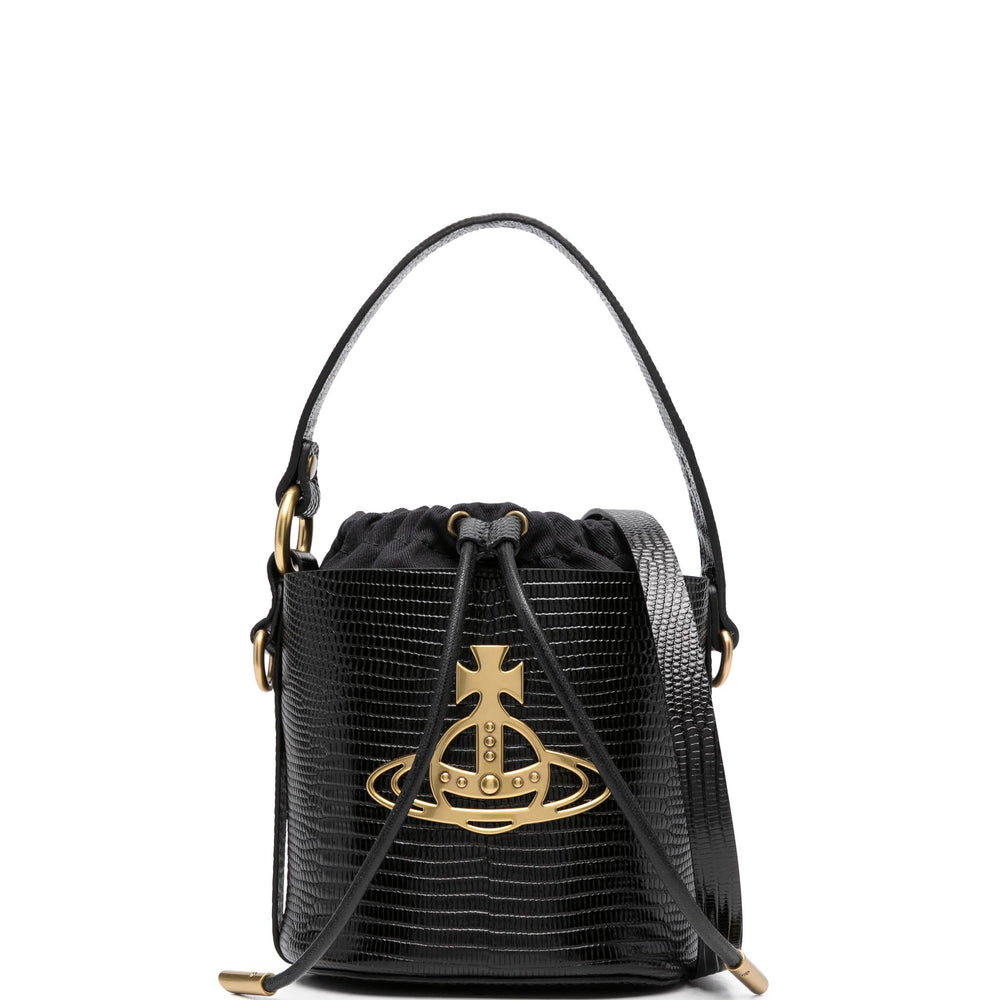 Vivienne Westwood Black Daisy Drawstring Bucket Bag