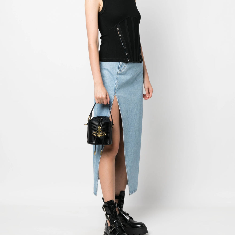 
                      
                        Vivienne Westwood Black Daisy Drawstring Bucket Bag
                      
                    