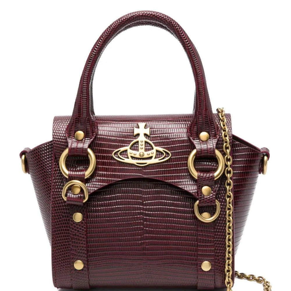 Vivienne Westwood Burgundy Betty Mini Handbag with Chain