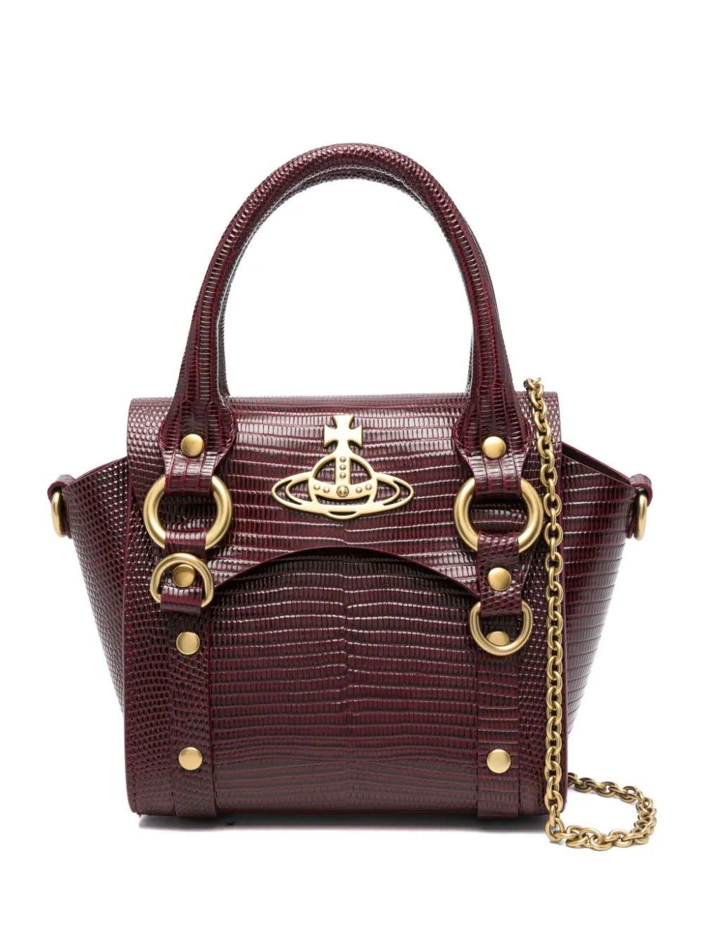 Vivienne Westwood Burgundy Betty Mini Handbag with Chain