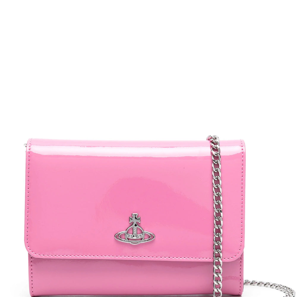 Vivienne Westwood Shiny Pink Patent Crossbody Wallet