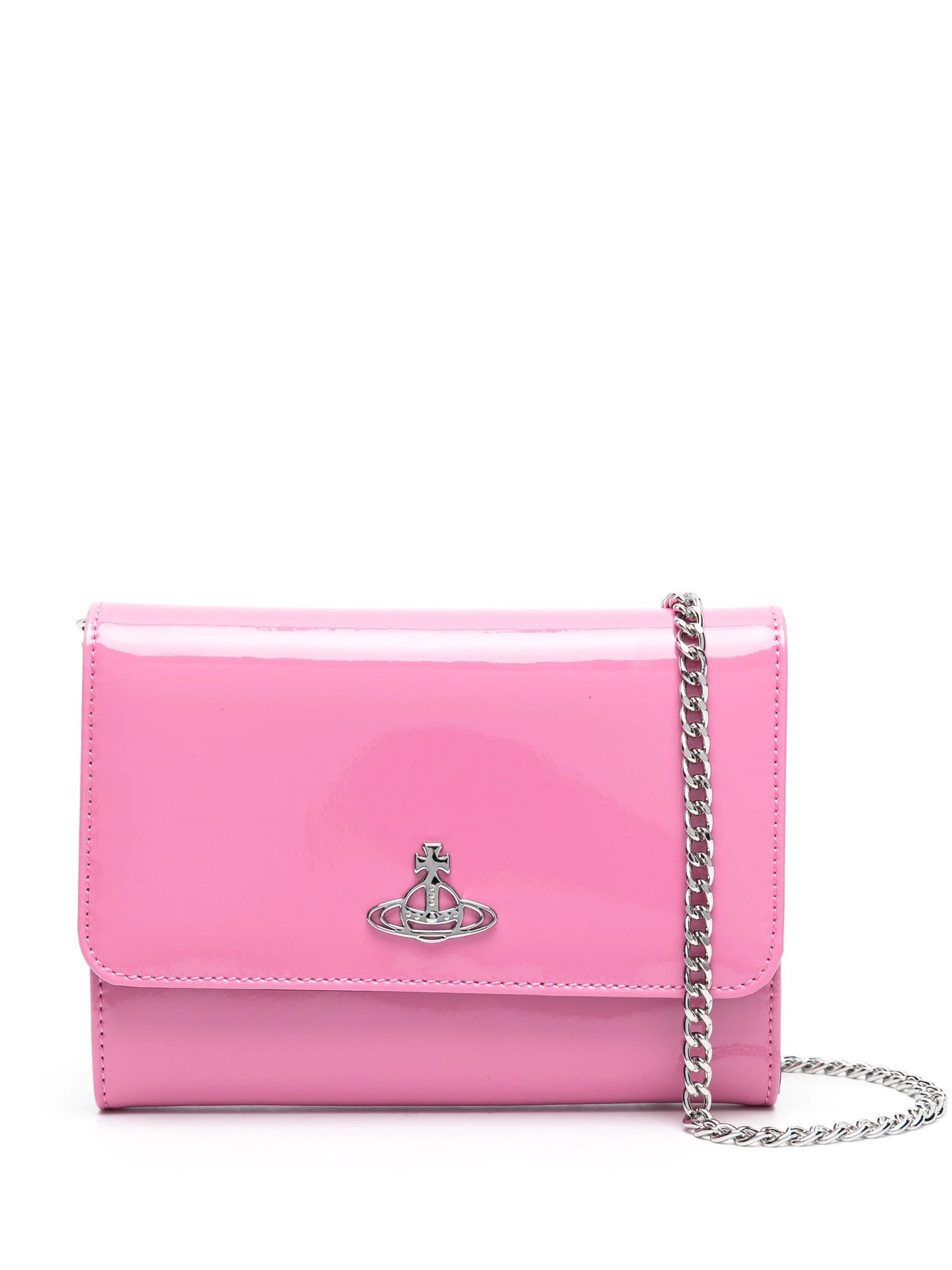 Vivienne Westwood Shiny Pink Patent Crossbody Wallet