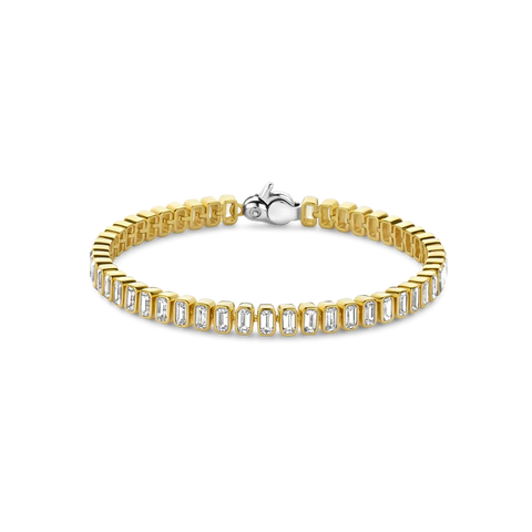 TI SENTO Gold Tennis Bracelet With Silver Clasp