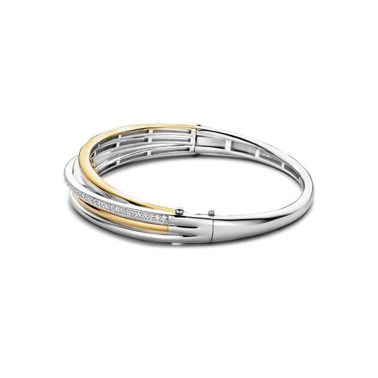 Ti Sento Zirconia Crossover Bangle Bicolor