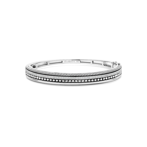 Ti Sento Structure Bangle Silver