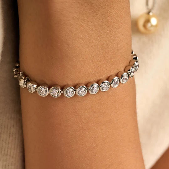 Ti Sento Round Zirconia Bracelet Silver