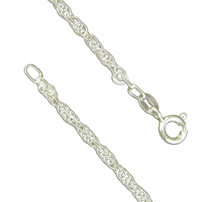 Coe & Co Sterling Silver 51cm/20in Medium Prince of Wales Rope Chain