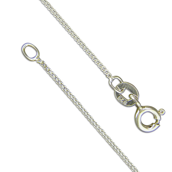 Coe & Co Sterling Silver Chain 51cm/20in Fine Diamond Cut Curb Chain