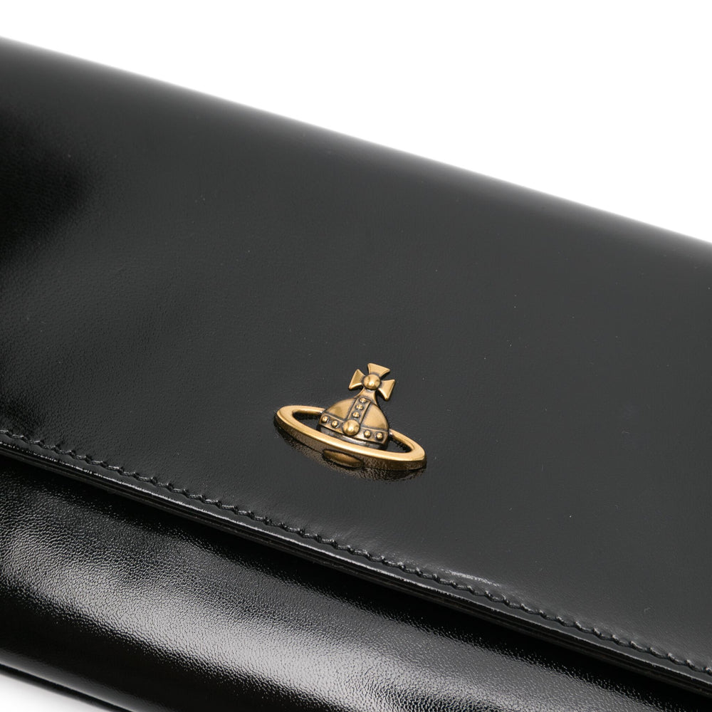 
                      
                        Vivienne Westwood Flap Closure Clutch Bag Black Shiny Leather
                      
                    