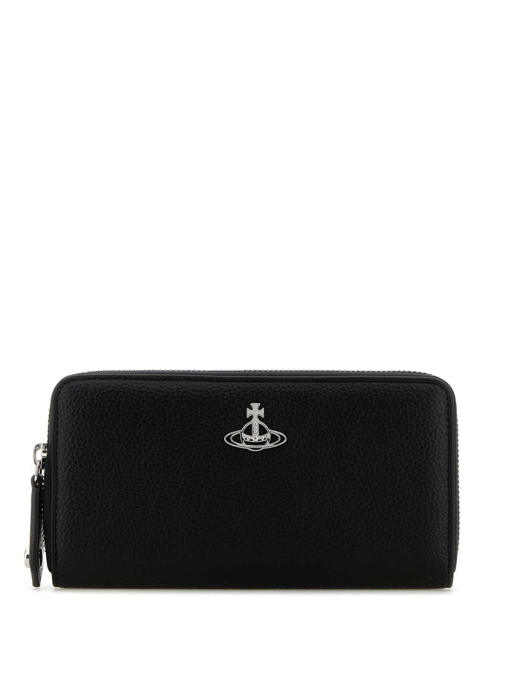 Vivienne Westwood Classic Zip Round Wallet Black Grain Leather