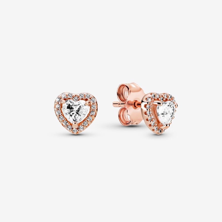 Pandora Sparkling Elevated Heart Stud Earrings