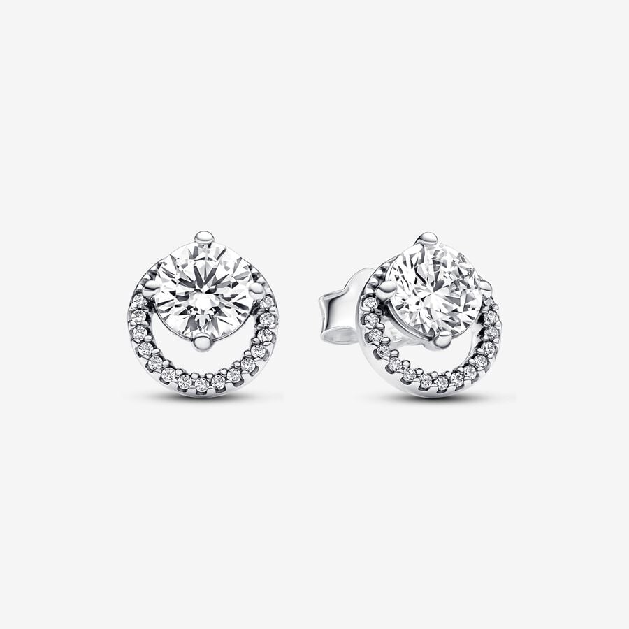 Pandora Sparkling Round Halo Stud Earrings