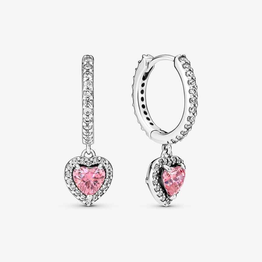 Pandora Sparkling Halo Heart Hoop Earrings