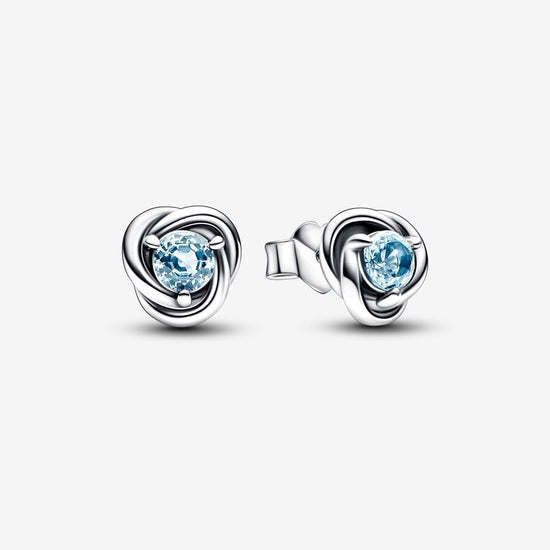 Pandora March Birthstone Eternity Circle Stud Earrings