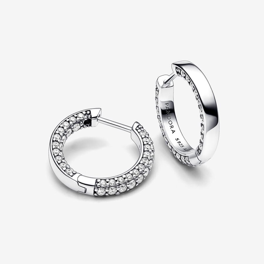 
                      
                        Pandora Timeless Pavé Single-row Hoop Earrings
                      
                    