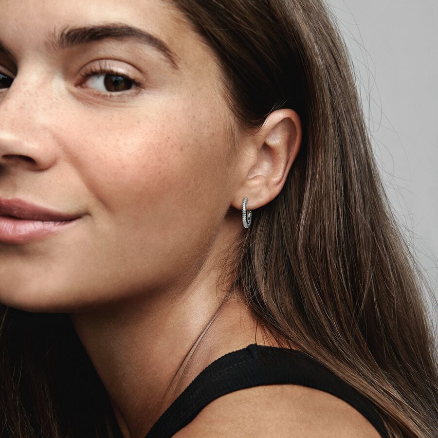 
                      
                        Pandora Moments Small Charm Hoop Earrings
                      
                    