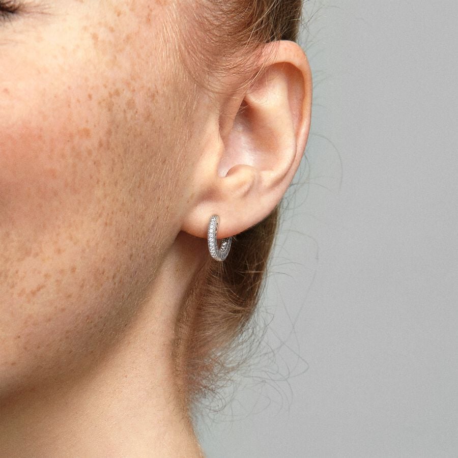 
                      
                        Pandora Pavé Heart Hoop Earrings
                      
                    